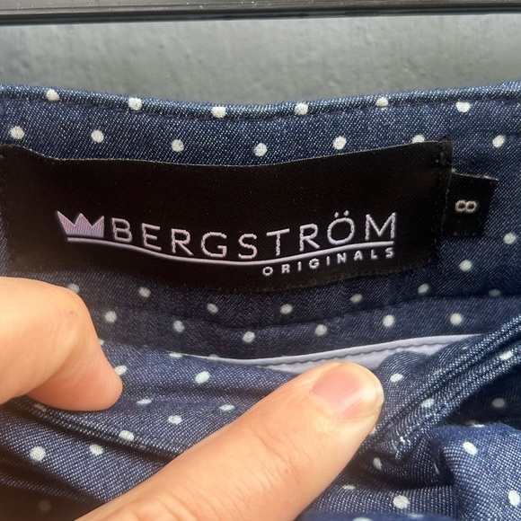 Bergstrom wide leg blue polka dot tie trouser, size 8 - Picture 10 of 10